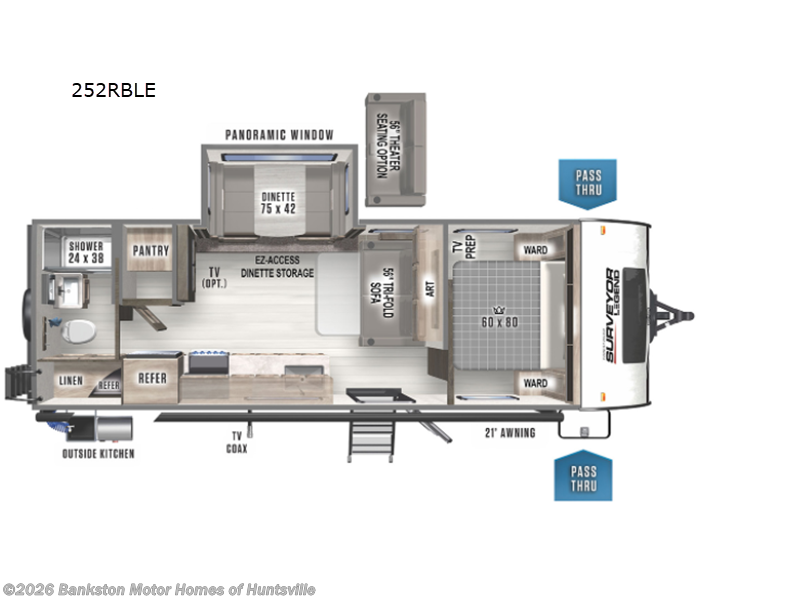2022 Forest River Surveyor Legend 252RBLE - Used Travel Trailer For Sale by Bankston Motor Homes of Huntsville in Huntsville, Alabama features Slideout