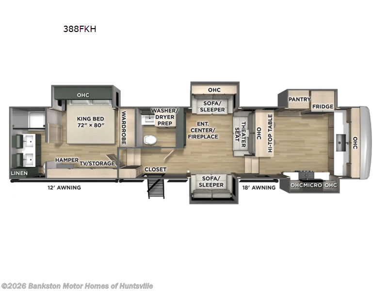2026 Forest River Columbus 388FKH - New Fifth Wheel For Sale by Bankston Motor Homes of Huntsville in Huntsville, Alabama features Slideout