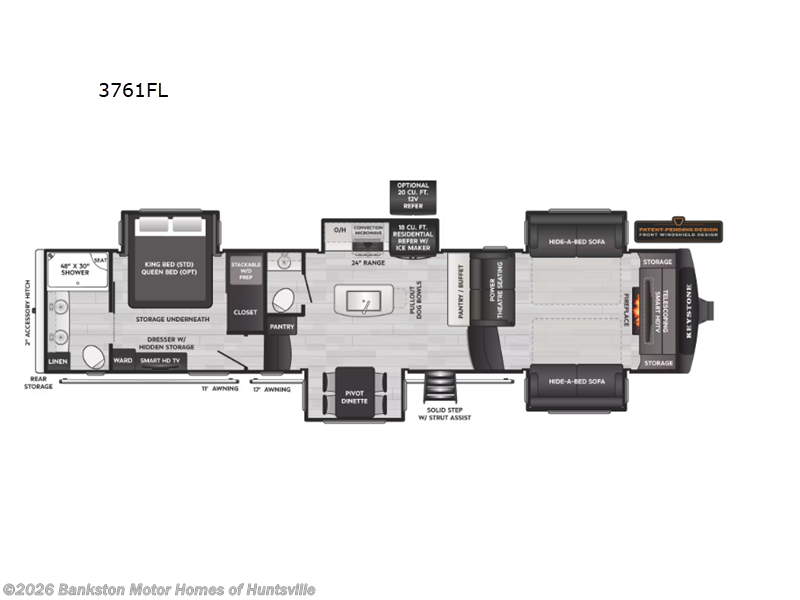 2026 Keystone Montana 3761FL - New Fifth Wheel For Sale by Bankston Motor Homes of Huntsville in Huntsville, Alabama features Slideout