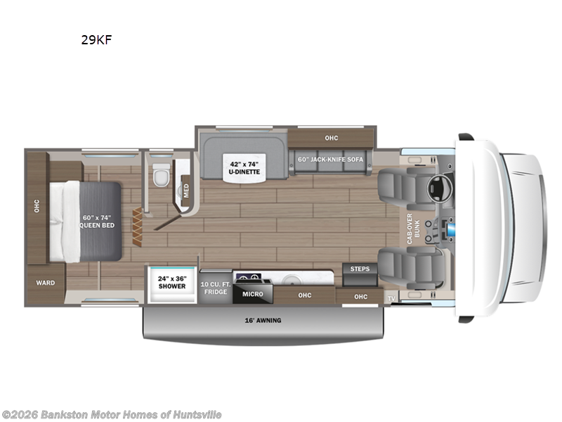 2026 Entegra Coach Odyssey SE 29KF - New Class C For Sale by Bankston Motor Homes of Huntsville in Huntsville, Alabama features Slideout