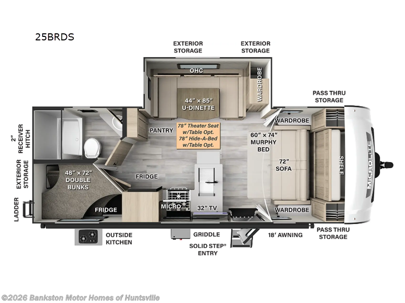 2024 Forest River Flagstaff Micro Lite 25BRDS - Used Travel Trailer For Sale by Bankston Motor Homes of Huntsville in Huntsville, Alabama features Slideout