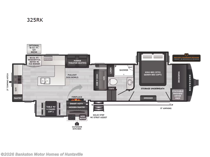 2026 Keystone Montana High Country 325RK - New Fifth Wheel For Sale by Bankston Motor Homes of Huntsville in Huntsville, Alabama features Slideout