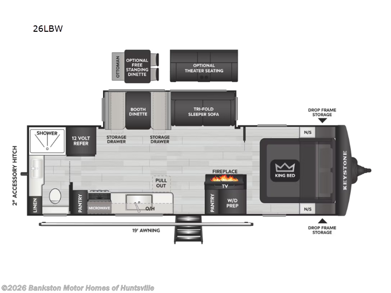 2026 Keystone Cougar Half-Ton 26LBW - New Travel Trailer For Sale by Bankston Motor Homes of Huntsville in Huntsville, Alabama features Slideout