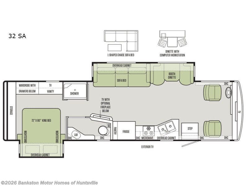 2018 Tiffin Allegro 32 SA - Used Class A For Sale by Bankston Motor Homes of Huntsville in Huntsville, Alabama features Slideout