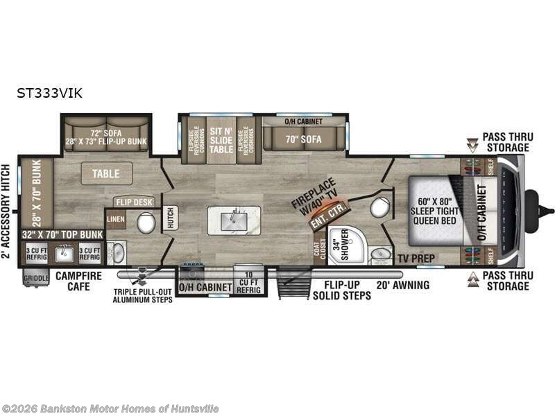 2026 Venture RV SportTrek ST333VIK - New Travel Trailer For Sale by Bankston Motor Homes of Huntsville in Huntsville, Alabama features Slideout