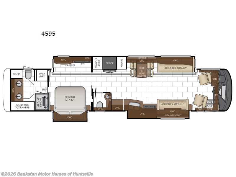 2026 Newmar London Aire 4595 - New Class A For Sale by Bankston Motor Homes of Huntsville in Huntsville, Alabama features Slideout