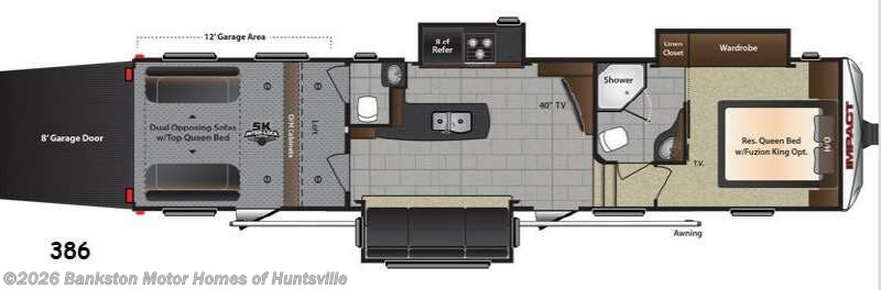2015 Keystone Impact 386 - Used Toy Hauler For Sale by Bankston Motor Homes of Huntsville in Huntsville, Alabama features Slideout