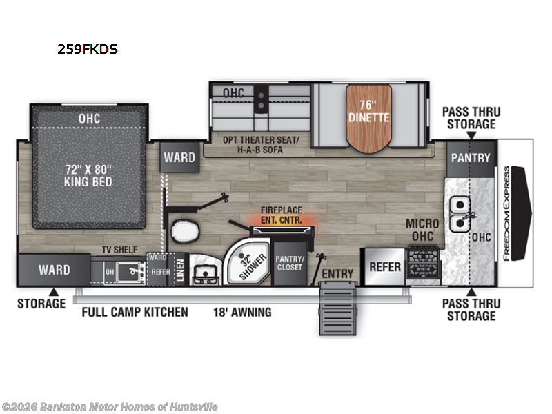 2022 Coachmen Freedom Express Ultra Lite 259FKDS - Used Travel Trailer For Sale by Bankston Motor Homes of Huntsville in Huntsville, Alabama features Slideout