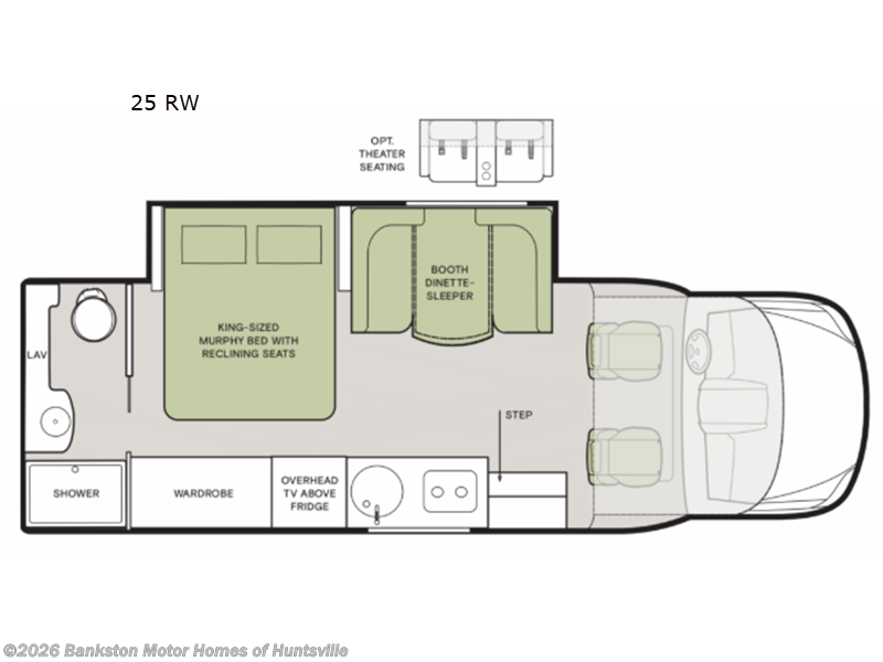 2026 Tiffin Wayfarer 25 RW - New Class C For Sale by Bankston Motor Homes of Huntsville in Huntsville, Alabama features Slideout