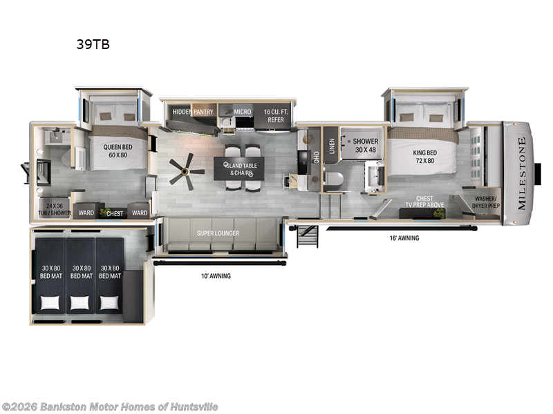 2026 Heartland Milestone 39TB - New Fifth Wheel For Sale by Bankston Motor Homes of Huntsville in Huntsville, Alabama features Slideout
