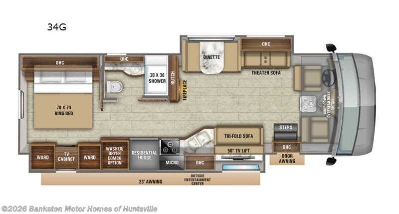 2020 Jayco Precept 34G - Used Class A For Sale by Bankston Motor Homes of Huntsville in Huntsville, Alabama features Slideout