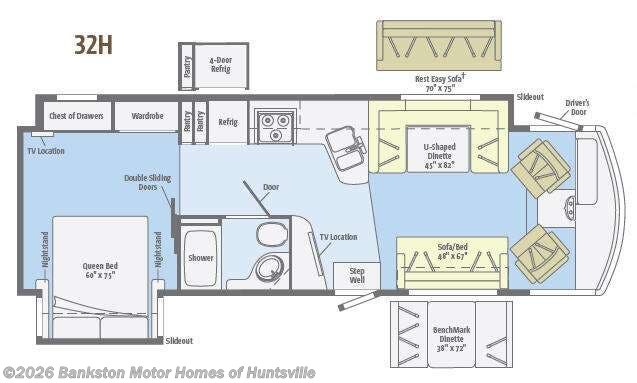 2014 Winnebago Adventurer 32H - Used Class A For Sale by Bankston Motor Homes of Huntsville in Huntsville, Alabama features Slideout