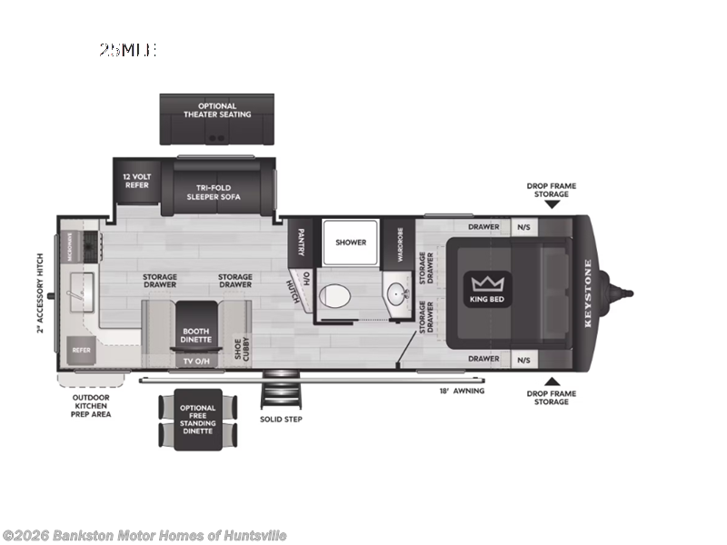 2026 Keystone Cougar Half-Ton 25MLE - New Travel Trailer For Sale by Bankston Motor Homes of Huntsville in Huntsville, Alabama features Slideout