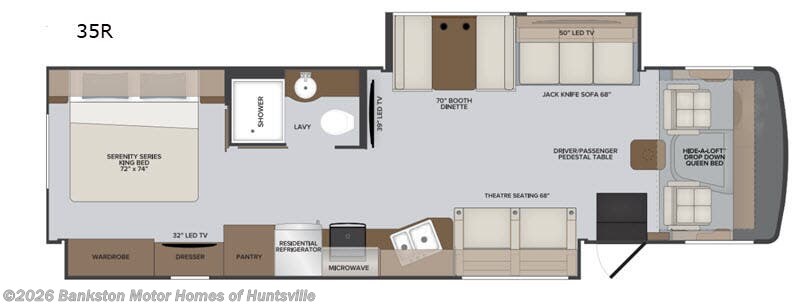 2020 Holiday Rambler Admiral 35R - Used Class A For Sale by Bankston Motor Homes of Huntsville in Huntsville, Alabama features Slideout