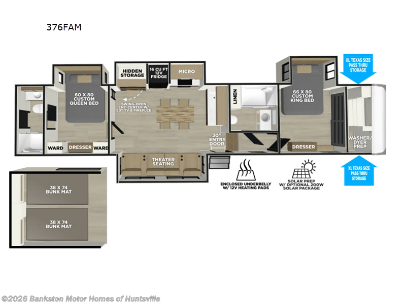 2026 Forest River Wildwood Heritage Glen 376FAM - New Fifth Wheel For Sale by Bankston Motor Homes of Huntsville in Huntsville, Alabama features Slideout