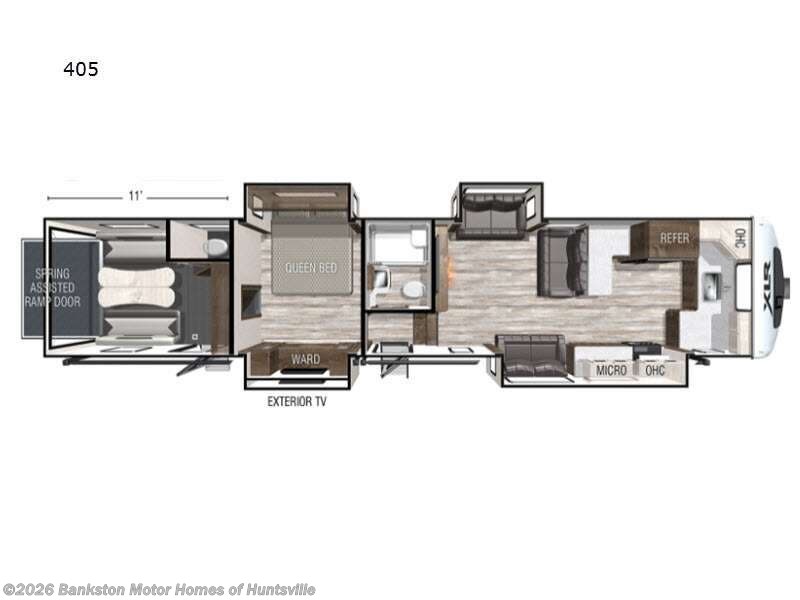 2021 Forest River XLR Nitro 405 - Used Toy Hauler For Sale by Bankston Motor Homes of Huntsville in Huntsville, Alabama features Slideout