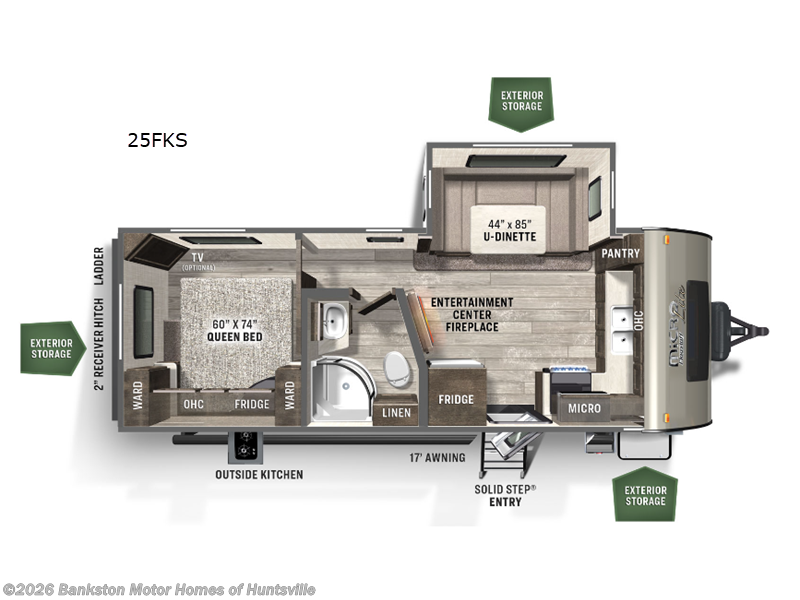 2022 Forest River Flagstaff Micro Lite 25FKS - Used Travel Trailer For Sale by Bankston Motor Homes of Huntsville in Huntsville, Alabama features Slideout