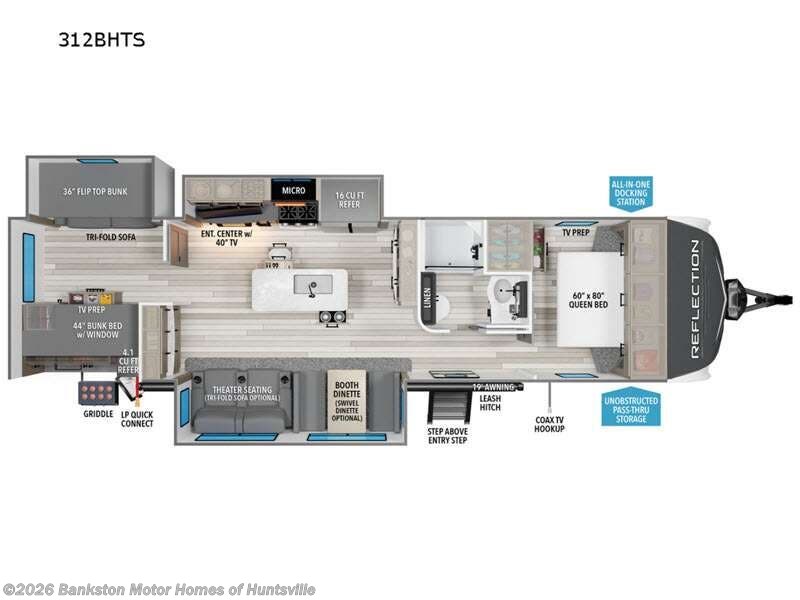 2024 Grand Design Reflection 312BHTS - Used Travel Trailer For Sale by Bankston Motor Homes of Huntsville in Huntsville, Alabama features Slideout