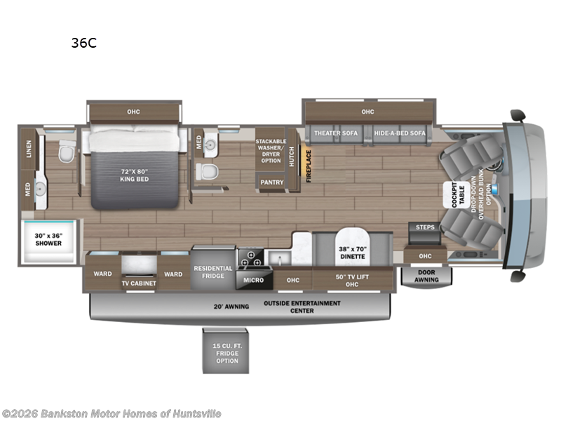 2026 Entegra Coach Vision XL 36C - New Class A For Sale by Bankston Motor Homes of Huntsville in Huntsville, Alabama features Slideout