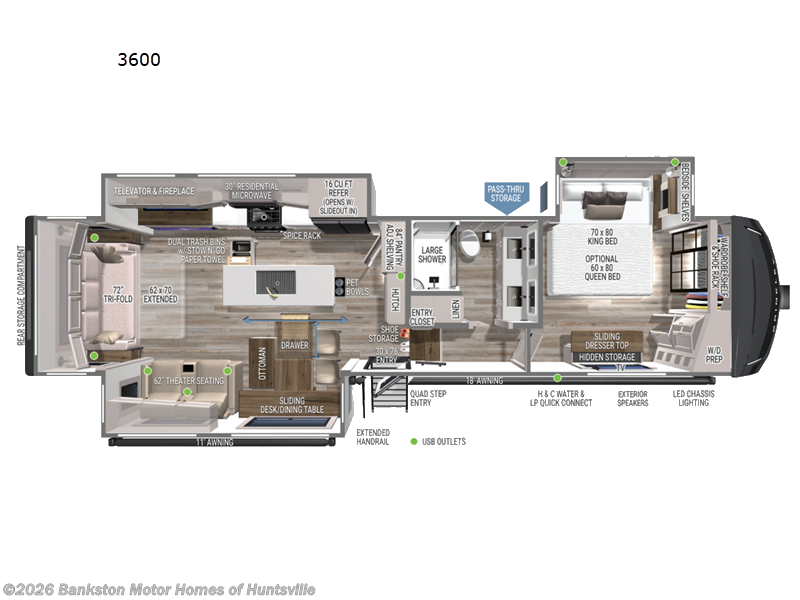 2026 Brinkley RV Model Z 3600 - New Fifth Wheel For Sale by Bankston Motor Homes of Huntsville in Huntsville, Alabama features Slideout
