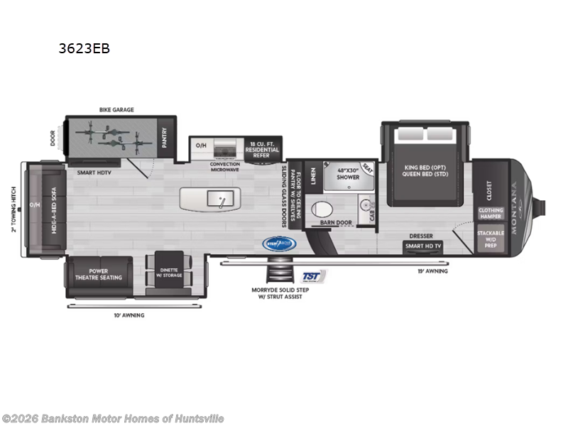 2025 Keystone Montana 3623EB - New Fifth Wheel For Sale by Bankston Motor Homes of Huntsville in Huntsville, Alabama features Slideout