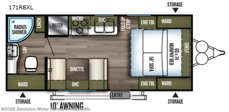 2018 Forest River Wildwood X-Lite 171RBXL - Used Travel Trailer For Sale by Bankston Motor Homes of Huntsville in Huntsville, Alabama