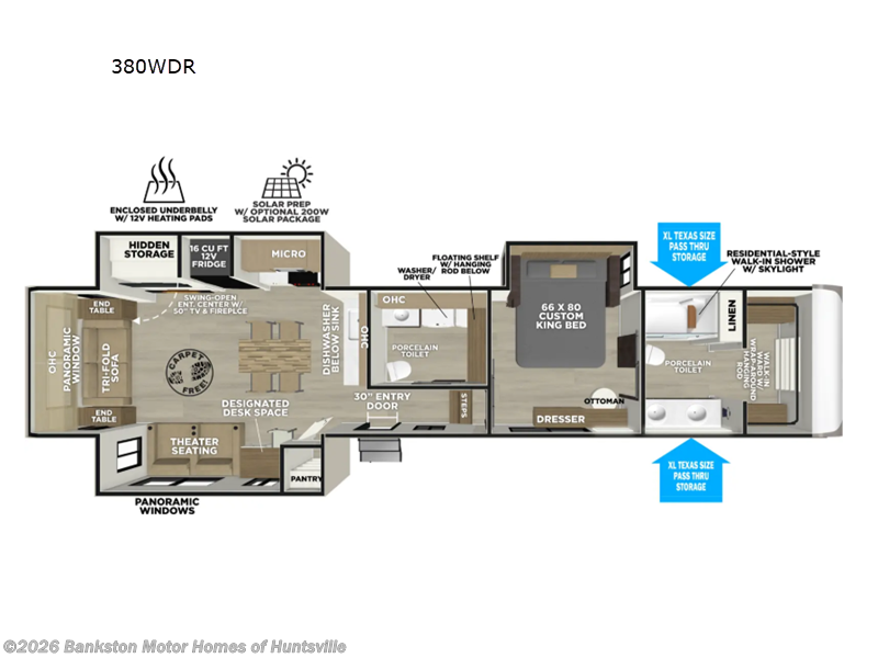 2026 Forest River Wildwood Heritage Glen 380WDR - New Fifth Wheel For Sale by Bankston Motor Homes of Huntsville in Huntsville, Alabama features Slideout