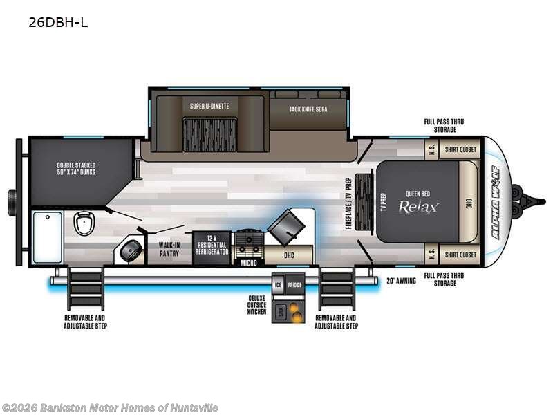 2021 Forest River Cherokee Alpha Wolf 26DBH-L - Used Travel Trailer For Sale by Bankston Motor Homes of Huntsville in Huntsville, Alabama features Slideout