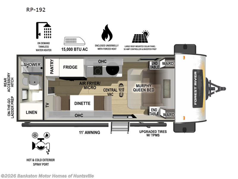 2026 Forest River R Pod RP-192 - New Travel Trailer For Sale by Bankston Motor Homes of Huntsville in Huntsville, Alabama