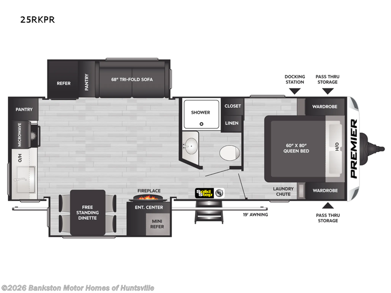 2022 Keystone Premier Ultra Lite 25RKPR - Used Travel Trailer For Sale by Bankston Motor Homes of Huntsville in Huntsville, Alabama features Slideout