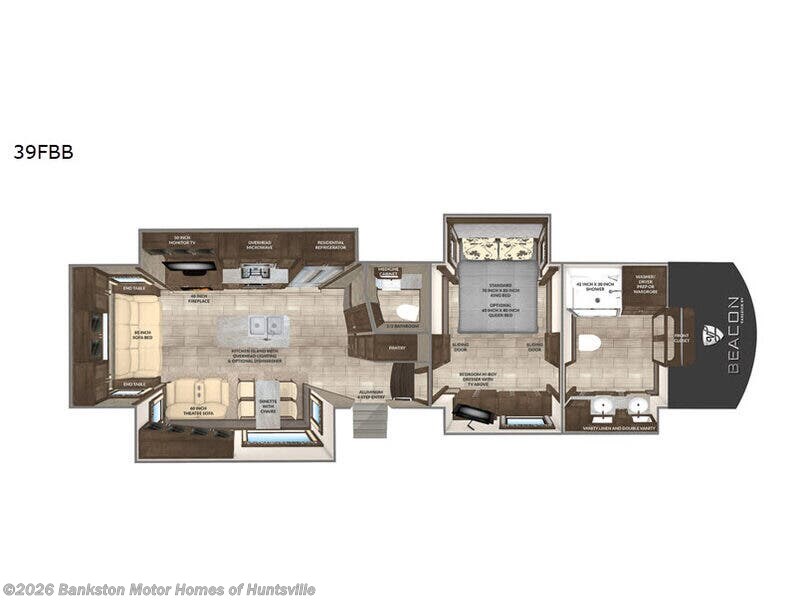 2021 Vanleigh Beacon 39FBB - Used Fifth Wheel For Sale by Bankston Motor Homes of Huntsville in Huntsville, Alabama features Slideout