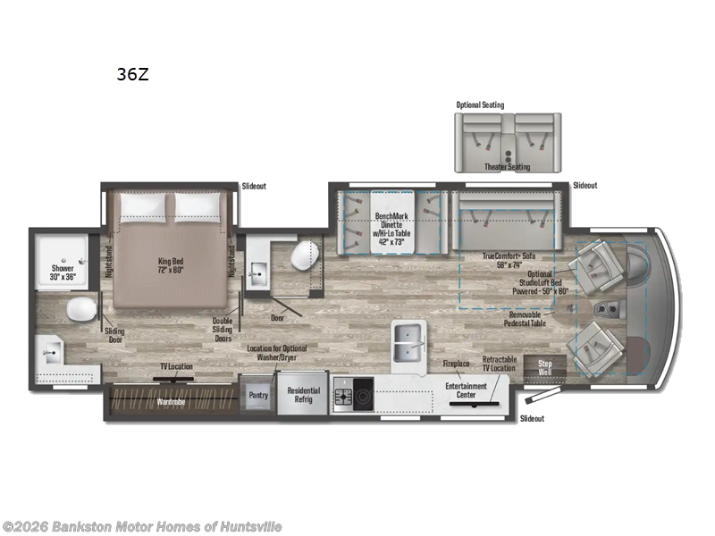 2024 Winnebago Adventurer 36Z - Used Class A For Sale by Bankston Motor Homes of Huntsville in Huntsville, Alabama features Slideout