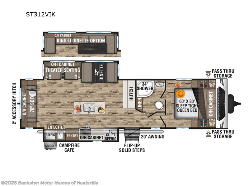 2023 Venture RV SportTrek ST312VIK - Used Travel Trailer For Sale by Bankston Motor Homes of Huntsville in Huntsville, Alabama features Slideout