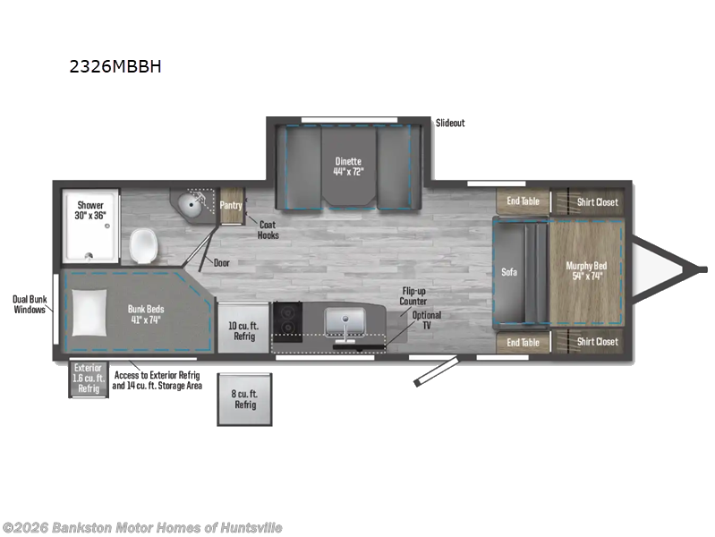 2025 Winnebago M-Series 2326MBBH - Used Travel Trailer For Sale by Bankston Motor Homes of Huntsville in Huntsville, Alabama features Slideout