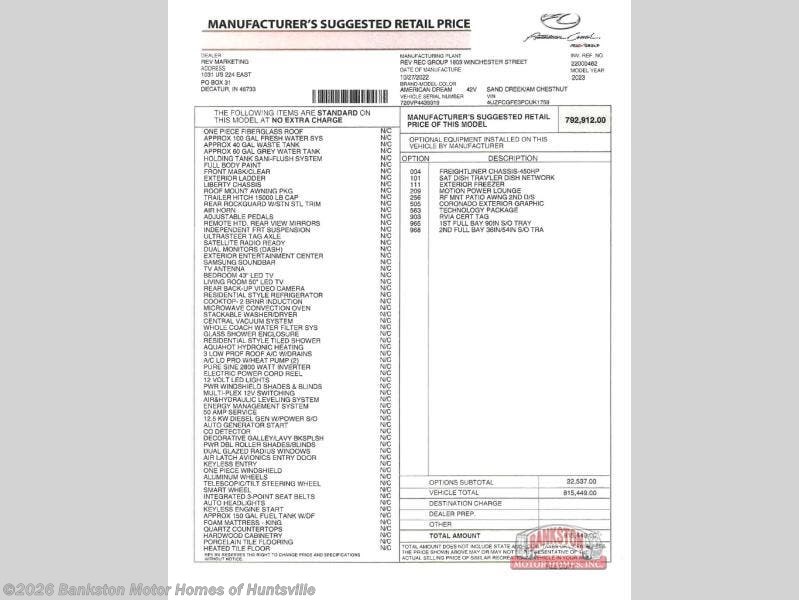 2023 American Dream 42V by American Coach from Bankston Motor Homes of Huntsville in Huntsville, Alabama