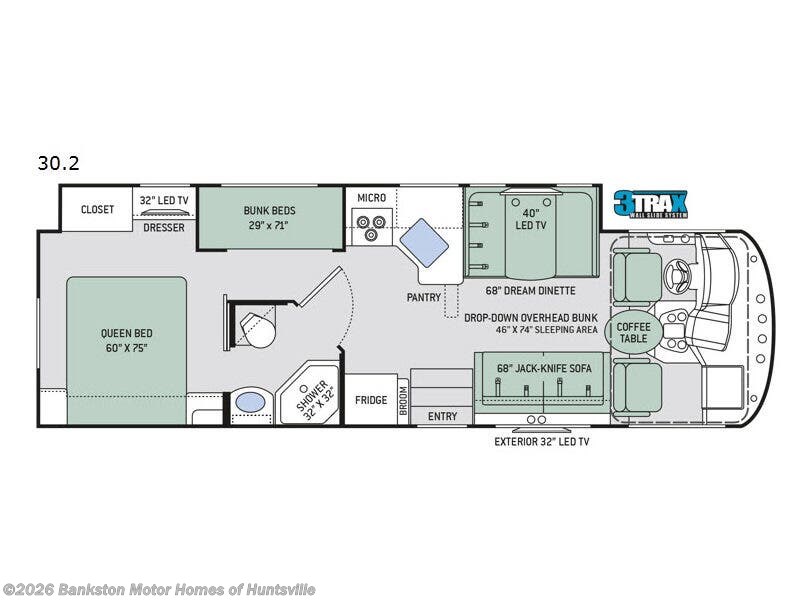 2018 Thor Motor Coach ACE 30.2 - Used Class A For Sale by Bankston Motor Homes of Huntsville in Huntsville, Alabama features Slideout