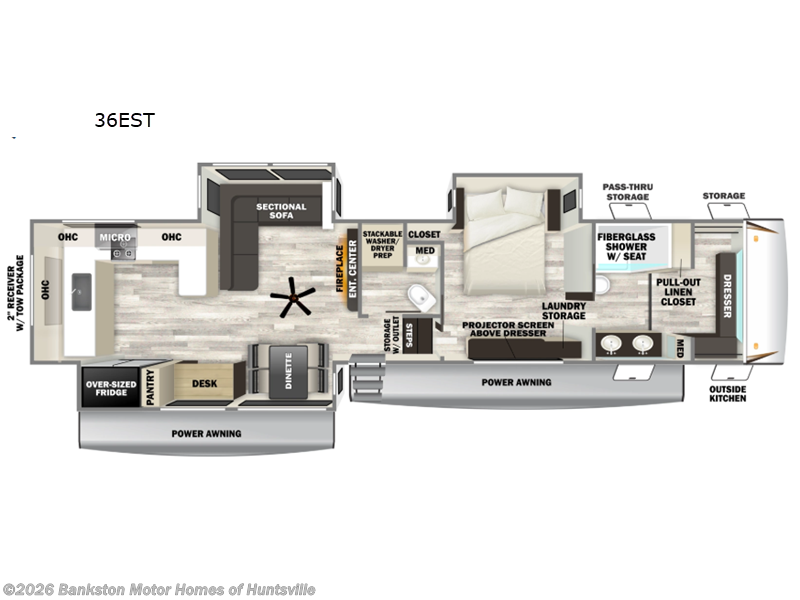 2026 Forest River Sabre 36EST - New Fifth Wheel For Sale by Bankston Motor Homes of Huntsville in Huntsville, Alabama features Slideout