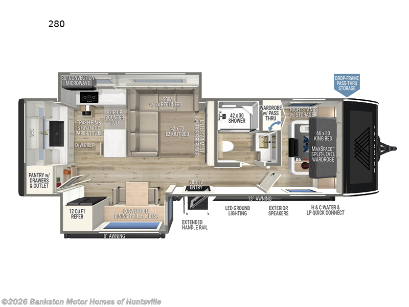 2027 Brinkley RV Model I 280 - New Travel Trailer For Sale by Bankston Motor Homes of Huntsville in Huntsville, Alabama features Slideout