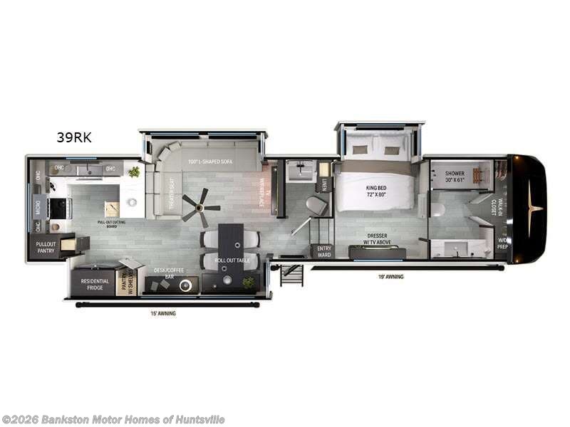 2026 Heartland Bighorn 39RK - New Fifth Wheel For Sale by Bankston Motor Homes of Huntsville in Huntsville, Alabama features Slideout