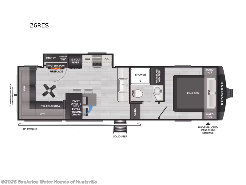2027 Keystone Cougar Half-Ton 26RES - New Fifth Wheel For Sale by Bankston Motor Homes of Huntsville in Huntsville, Alabama features Slideout