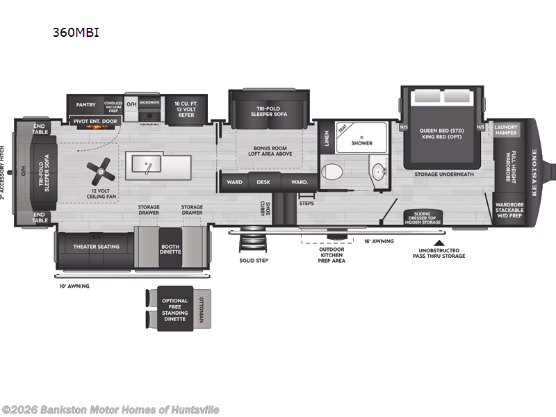 2027 Keystone Cougar 360MBI - New Fifth Wheel For Sale by Bankston Motor Homes of Huntsville in Huntsville, Alabama features Slideout