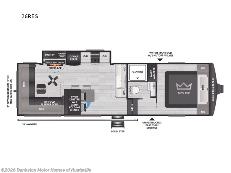 2027 Keystone Cougar Half-Ton 26RES - New Fifth Wheel For Sale by Bankston Motor Homes of Huntsville in Huntsville, Alabama features Slideout