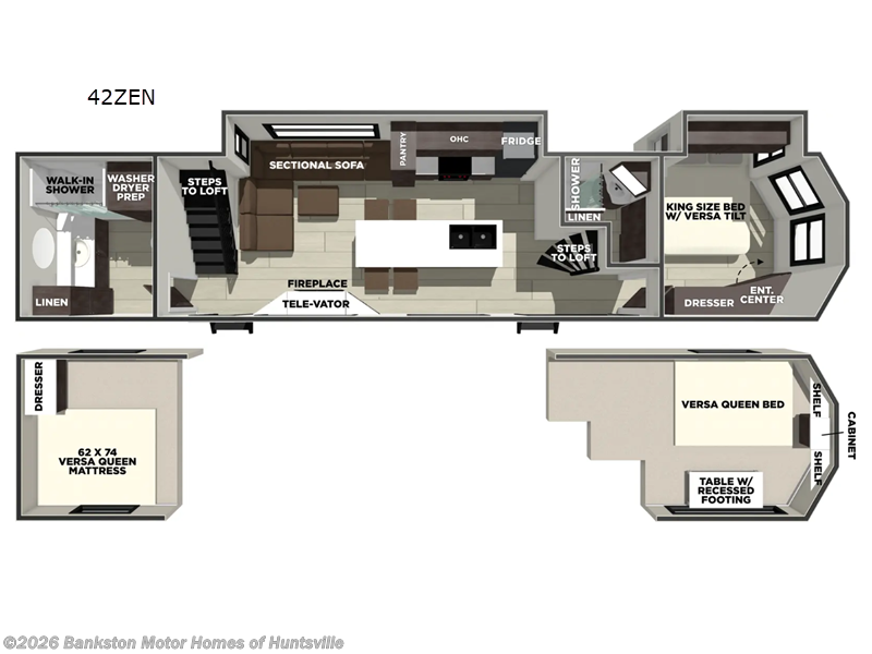 2027 Forest River Wildwood Grand Lodge 42ZEN - New Destination Trailer For Sale by Bankston Motor Homes of Huntsville in Huntsville, Alabama features Slideout