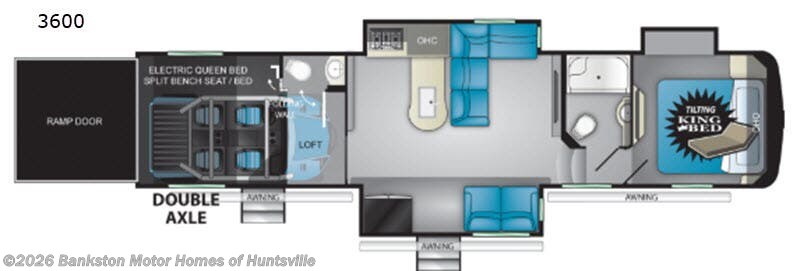 2019 Heartland Cyclone 3600 - Used Toy Hauler For Sale by Bankston Motor Homes of Huntsville in Huntsville, Alabama features Slideout