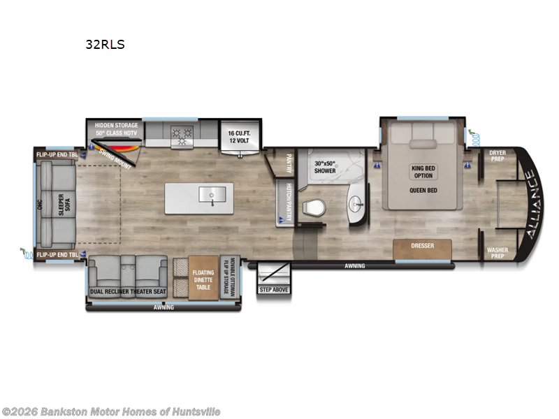 2027 Alliance RV Avenue 32RLS - New Fifth Wheel For Sale by Bankston Motor Homes of Huntsville in Huntsville, Alabama features Slideout