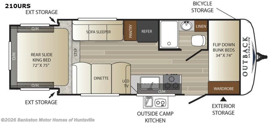 2017 Keystone Outback Ultra Lite 210URS - Used Travel Trailer For Sale by Bankston Motor Homes of Huntsville in Huntsville, Alabama features Slideout
