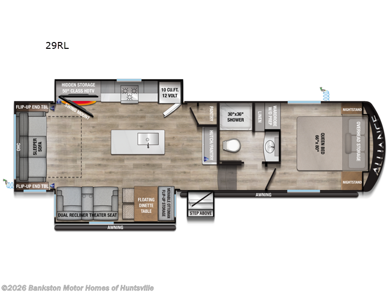 2027 Alliance RV Avenue All-Access 29RL - New Fifth Wheel For Sale by Bankston Motor Homes of Huntsville in Huntsville, Alabama features Slideout
