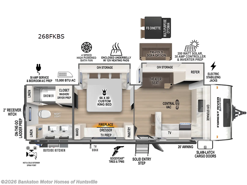 2026 Forest River Grand Surveyor 268FKBS - New Travel Trailer For Sale by Bankston Motor Homes of Huntsville in Huntsville, Alabama features Slideout
