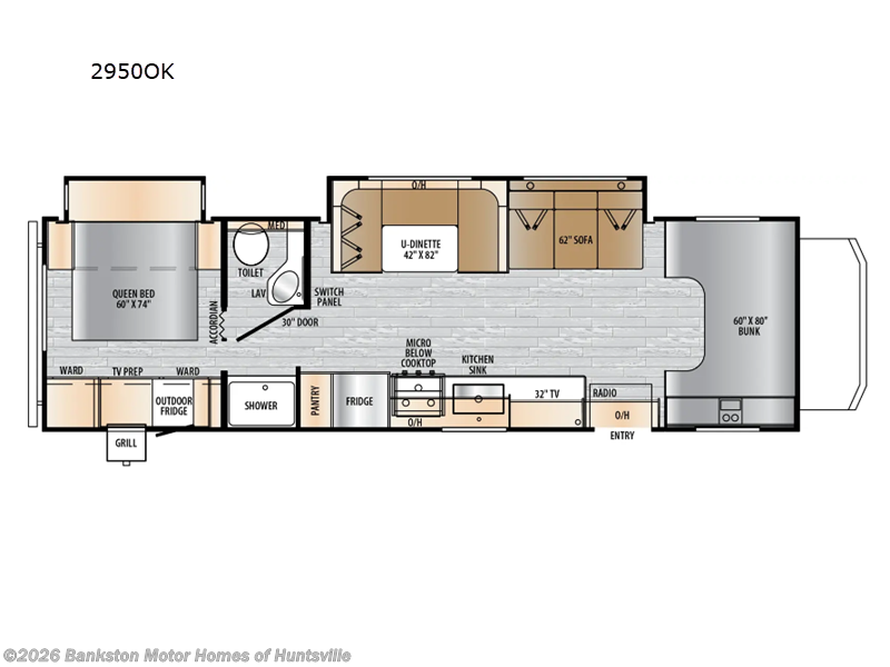 2027 East to West Entrada 2950OK - New Class C For Sale by Bankston Motor Homes of Huntsville in Huntsville, Alabama features Slideout