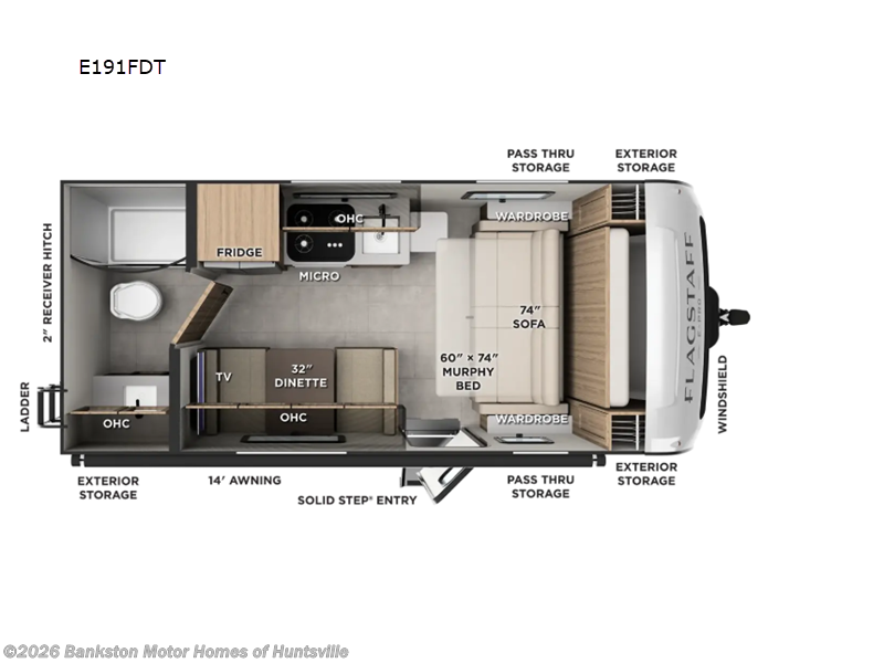 2027 Forest River Flagstaff E-Pro E191FDT - New Travel Trailer For Sale by Bankston Motor Homes of Huntsville in Huntsville, Alabama